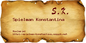 Spielman Konstantina névjegykártya